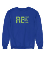 Φούτερ χωρίς κουκούλα Γυναικείο - Recycle - Color Thumbnail Μπλε Ρουά