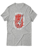 T-Shirt Αντρικό - Relax The Guitar Player Is Here - Color Thumbnail Γκρι Μελανζέ