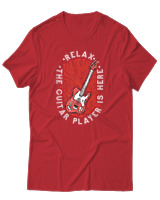 T-Shirt Αντρικό - Relax The Guitar Player Is Here - Color Thumbnail Κόκκινο