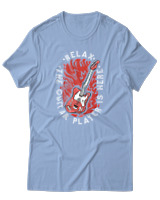 T-Shirt Αντρικό - Relax The Guitar Player Is Here - Color Thumbnail Γαλάζιο