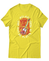 T-Shirt Αντρικό - Relax The Guitar Player Is Here - Color Thumbnail Κίτρινο