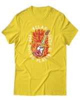 T-Shirt Αντρικό - Relax The Guitar Player Is Here - Color Thumbnail Χρυσό Κίτρινο