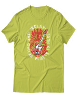 T-Shirt Αντρικό - Relax The Guitar Player Is Here - Color Thumbnail Λαχανί