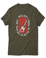 T-Shirt Αντρικό - Relax The Guitar Player Is Here - Color Thumbnail Χακί
