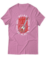 T-Shirt Αντρικό - Relax The Guitar Player Is Here - Color Thumbnail Ροζ