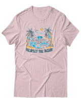 T-Shirt Αντρικό - Respect The Oceans - Color Thumbnail Απαλό Ροζ