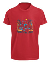 T-Shirt Fit Αντρικό - Respect The Oceans - Color Thumbnail Κόκκινο