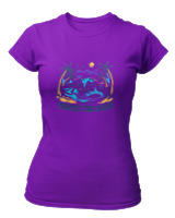 T-Shirt Στενή Γραμμή Γυναικείο - Respect The Oceans - Color Thumbnail Σκούρο Μωβ