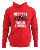 Φούτερ με κουκούλα Αντρικό - Respect Your Elders - Color Thumbnail Κόκκινο