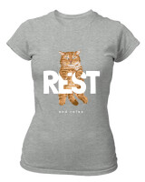 T-Shirt Στενή Γραμμή - Rest And Relax - Color Thumbnail Γκρι Μελανζέ