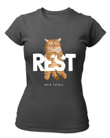 T-Shirt Στενή Γραμμή - Rest And Relax - Color Thumbnail Ανθρακί