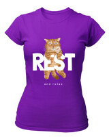 T-Shirt Στενή Γραμμή - Rest And Relax - Color Thumbnail Σκούρο Μωβ