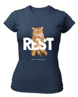 T-Shirt Στενή Γραμμή - Rest And Relax - Color Thumbnail Σκούρο Μπλε
