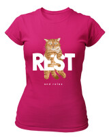 T-Shirt Στενή Γραμμή - Rest And Relax - Color Thumbnail Φουξια