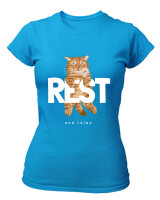T-Shirt Στενή Γραμμή - Rest And Relax - Color Thumbnail Τιρκουάζ
