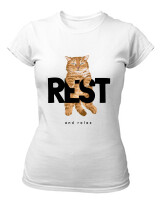 T-Shirt Στενή Γραμμή - Rest And Relax - Color Thumbnail ΄Ασπρο