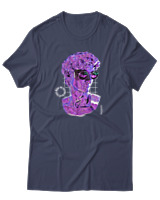 T-Shirt Αντρικό - Resting Bitch Face Mode - Color Thumbnail Μπλε Γκρι