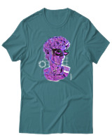 T-Shirt Αντρικό - Resting Bitch Face Mode - Color Thumbnail Μπλε Πράσινο