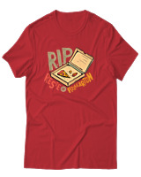 T-Shirt Unisex - Rip Pizza Karton - Color Thumbnail Κόκκινο