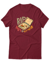 T-Shirt Unisex - Rip Pizza Karton - Color Thumbnail Σκούρο Κόκκινο