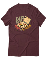 T-Shirt Unisex - Rip Pizza Karton - Color Thumbnail Μπορντό