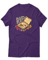 T-Shirt Unisex - Rip Pizza Karton - Color Thumbnail Σκούρο Μωβ