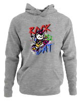 Φούτερ με κουκούλα Αντρικό - Rock Cat - Color Thumbnail Γκρι Μελανζέ