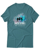 T-Shirt Αντρικό - Rock N Roll - Color Thumbnail Μπλε Πράσινο