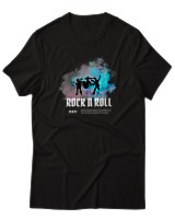 T-Shirt  Γυναικείο - Rock N Roll - Color Thumbnail Μαύρο