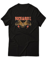 T-Shirt Αντρικό - Rock N Roll - Color Thumbnail Μαύρο