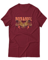 T-Shirt Αντρικό - Rock N Roll - Color Thumbnail Σκούρο Κόκκινο