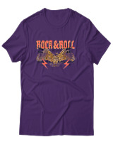 T-Shirt Αντρικό - Rock N Roll - Color Thumbnail Σκούρο Μωβ