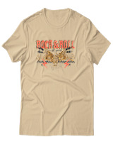 T-Shirt Αντρικό - Rock N Roll - Color Thumbnail Μπεζ
