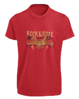 T-Shirt Fit Αντρικό - Rock N Roll - Color Thumbnail Κόκκινο