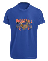 T-Shirt Fit Αντρικό - Rock N Roll - Color Thumbnail Μπλε Ρουά