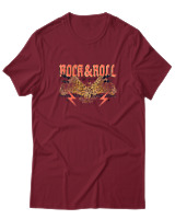T-Shirt  Γυναικείο - Rock N Roll - Color Thumbnail Σκούρο Κόκκινο