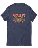 T-Shirt  Γυναικείο - Rock N Roll - Color Thumbnail Μπλέ Γκρί
