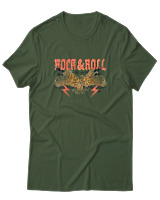 T-Shirt  Γυναικείο - Rock N Roll - Color Thumbnail Κυπαρισσί