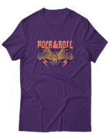 T-Shirt  Γυναικείο - Rock N Roll - Color Thumbnail Μώβ