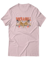 T-Shirt  Γυναικείο - Rock N Roll - Color Thumbnail Απαλό Ροζ