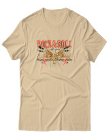 T-Shirt  Γυναικείο - Rock N Roll - Color Thumbnail Μπέζ