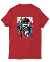 T-Shirt Αντρικό - Rock Panda - Color Thumbnail Κόκκινο