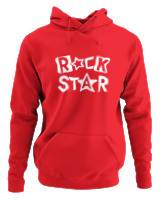 Φούτερ με κουκούλα Αντρικό - Rock Star - Color Thumbnail Κόκκινο