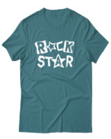 T-Shirt Αντρικό - Rock Star - Color Thumbnail Μπλε Πράσινο
