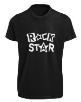 T-Shirt Fit Αντρικό - Rock Star - Color Thumbnail Μαύρο