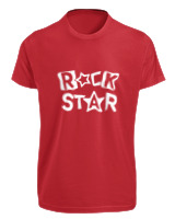 T-Shirt Fit Αντρικό - Rock Star - Color Thumbnail Κόκκινο