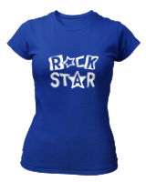 T-Shirt Στενή Γραμμή Γυναικείο - Rock Star - Color Thumbnail Μπλε Ρουά