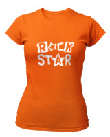 T-Shirt Στενή Γραμμή Γυναικείο - Rock Star - Color Thumbnail Πορτοκαλί