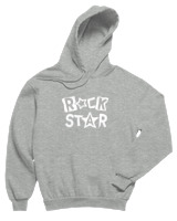 Φούτερ με κουκούλα Παιδικό - Rock Star - Color Thumbnail Γκρι Μελανζέ
