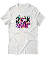 T-Shirt Αντρικό - Rock Star - Color Thumbnail Άσπρο